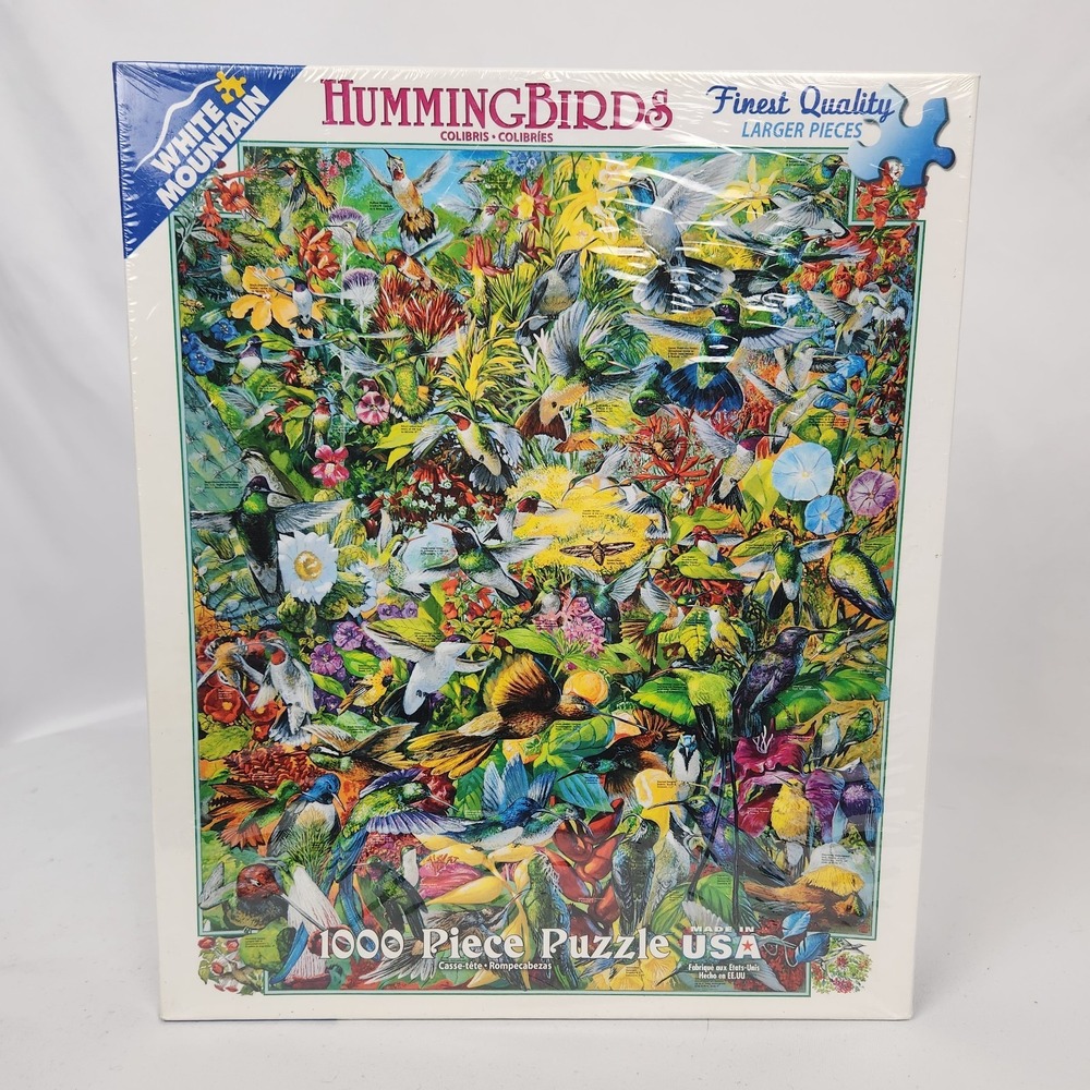 New Sealed‎ White Mountain "Hummingbirds" 1000 Pc Puzzle 24"x30"